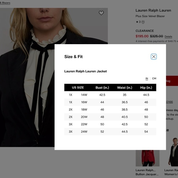 Lauren Ralph Lauren Black Silk Blend Velvet Cocktail Party Blazer Women's X-Larg - Picture 11 of 11